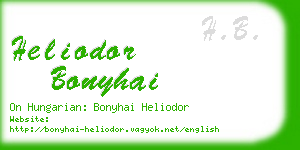 heliodor bonyhai business card